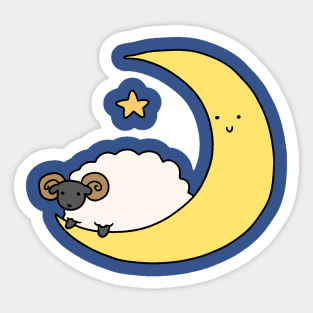 Crescent Moon Ram Sticker